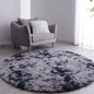 FJZFING Navy Blue Round Rug Ultra-Soft Plush Modern 4x4 Circle Area Rug for Kid's Bedroom, Fluffy Shag Circular Rug for Nursery Room, Non-Slip Home Decor Cute Navy Blue Carpet for Teen's Room