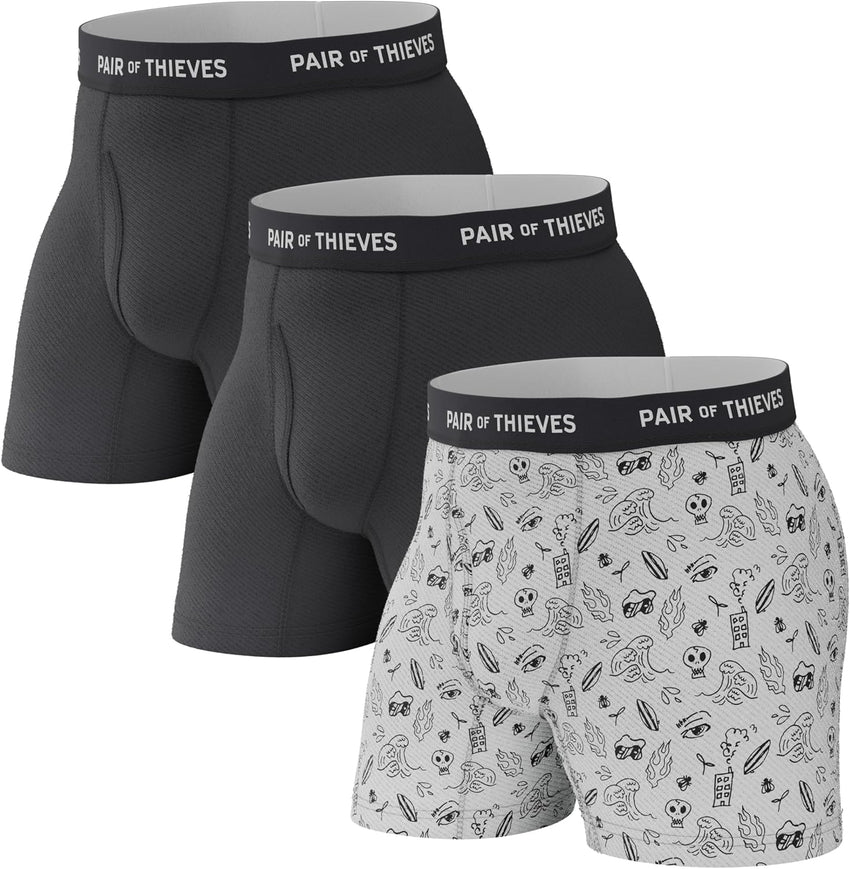Pair of Thieves Super Fit Men's Boxer Briefs – Soft, Breathable, Quick-Dry Underwear with 4-Way Stretch (2 & 3 Pack)
