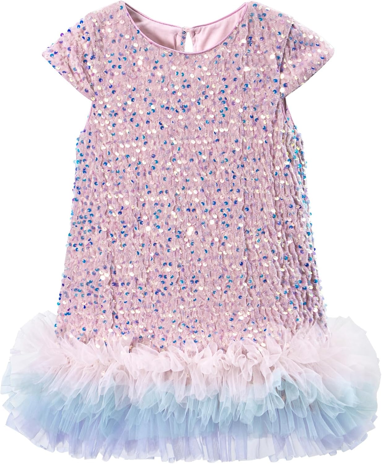 Tutu.kk Toddler Girls Sequin Dress A-Line Sparkly Sleeveless Wedding Gown Party Dresses for Girls