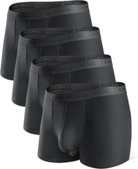 DAVID ARCHY Men's Underwear Ultra Soft Modal Dual Pouch Trunks Ball Pouch Bulge Enhancing Boxer Briefs for Men 3 or 4 Pack
