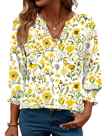 White Yellow Floral4X-Large