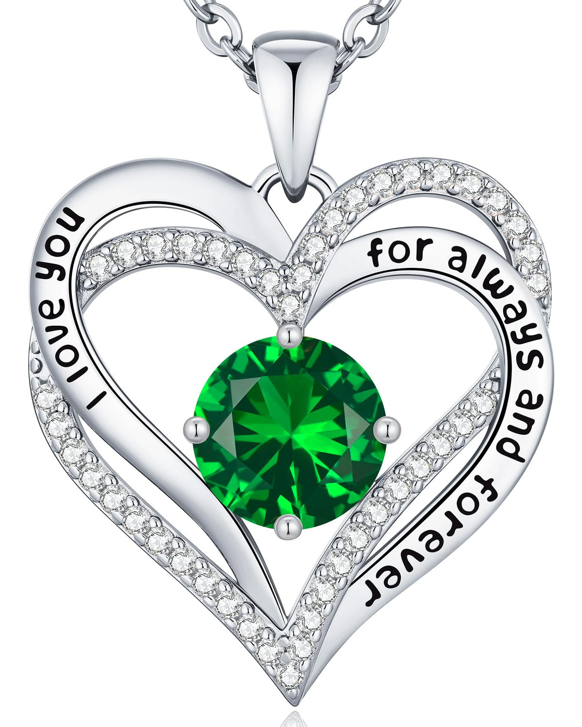 CDE Forever Love Heart Necklaces for Women, Wedding Anniversary, Valentine's，Birthday Mothers Christmas Day Gifts for Mom, Mother, Wife, S925 Silver Jewelry with Birthstone Pendant