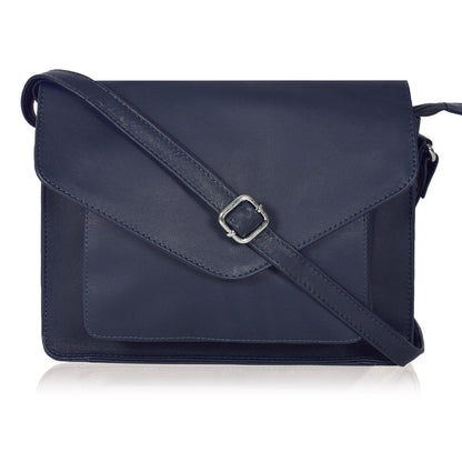 Leather Flapover Crossbody Handbag Purse for Women with Adjustable Strap & Overflap Snap Closure Tote/Bag
