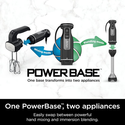 Ninja CI100C Foodi Power Mixer System Immersion Blender and HandMixer Combo, Black