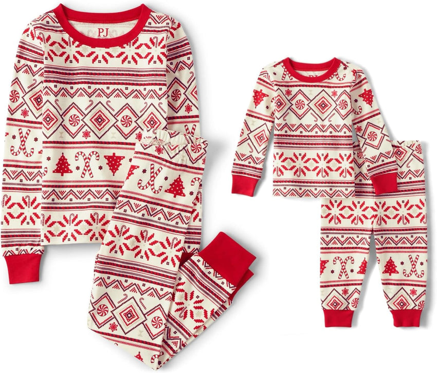 The Children's Place unisex-baby And Kids, Sibling Matching, Holiday Pajama Sets, Cotton