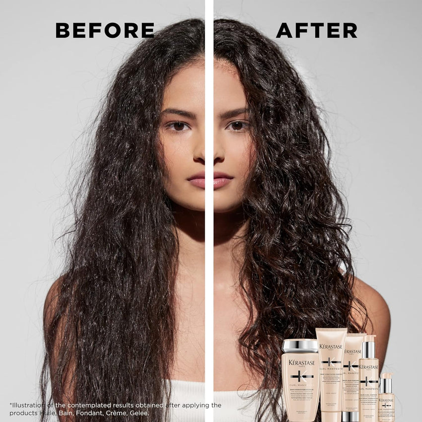 Kerastase Curl Manifesto Hydratation Douceur Shampoo For Waves and Coils - Removes Build Up & Hydrates Curls, Softens & Reduces Frizz, 8.5 Fl Oz