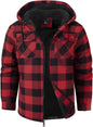 GEEK LIGHTING Men's Flannel Shirts Jacket Sherpa Lined Fleece Plaid Hoodie Long Sleeve Winter Warm Coat