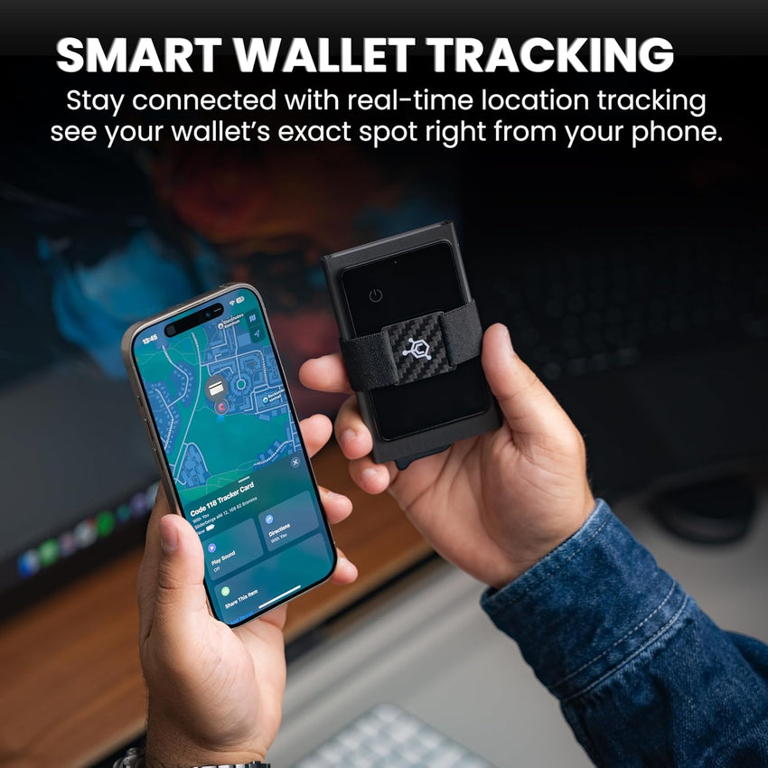 CODE 118 Slim Wallet Tracker Card for Android – Credit Card Size Bluetooth Tracking Device – Ultra Thin Aluminum & Tempered Glass – Ring Feature – Long Battery Life