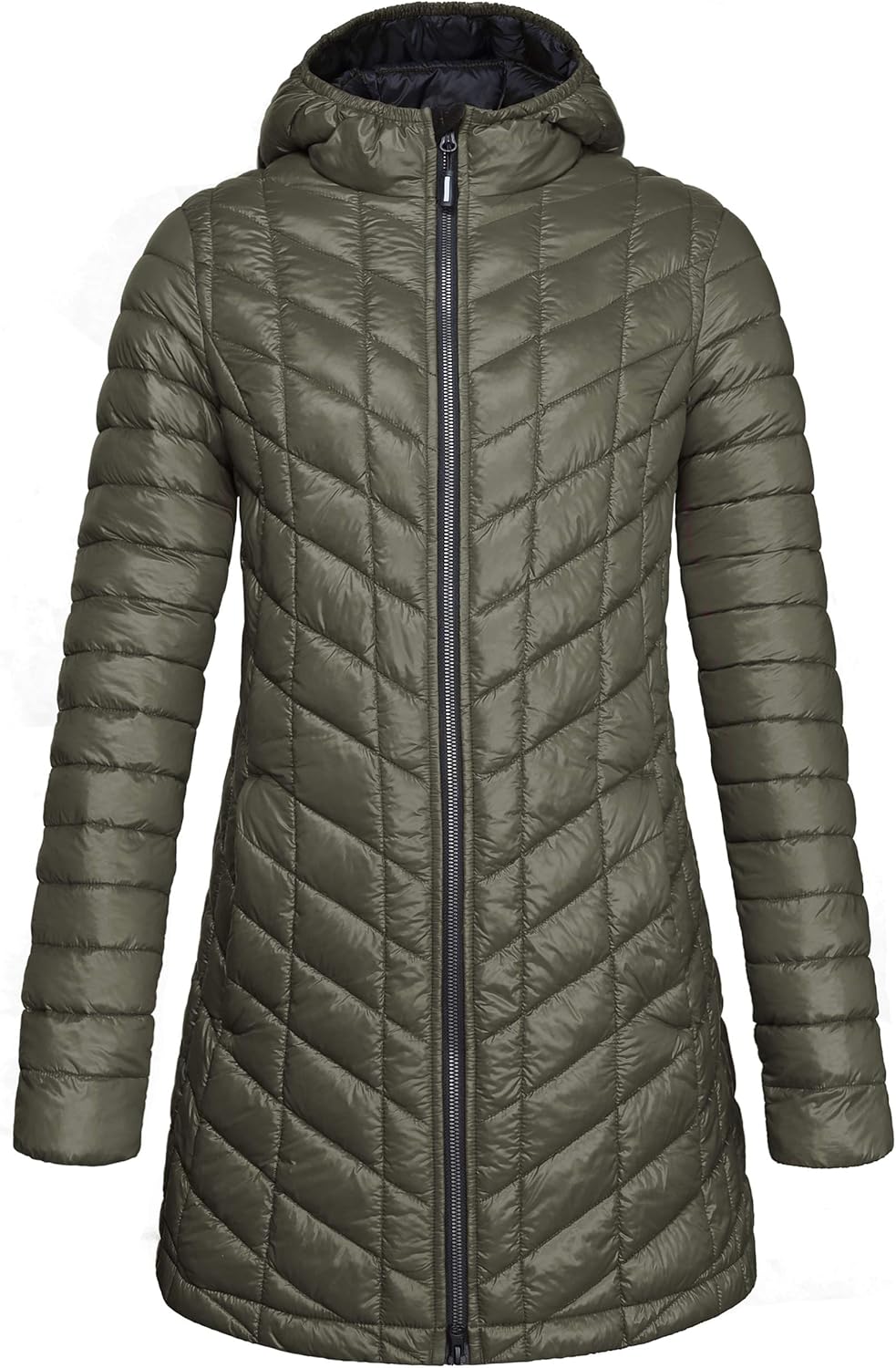 Outdoor Ventures Women's Maryan Hooded Ultra Lightweight Warm Thermolite Long Puffer Coat