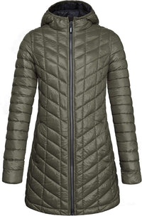 Outdoor Ventures Women's Maryan Hooded Ultra Lightweight Warm Thermolite Long Puffer Coat