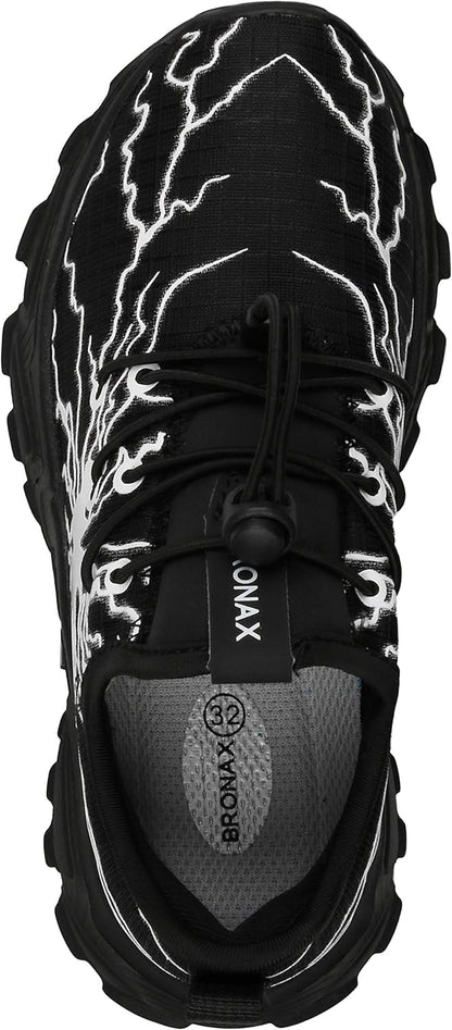 BRONAX Little/Big Boys Comfortable Graffiti Personality Tennis Shoes