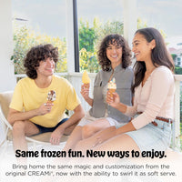 Ninja CREAMi Scoop & Swirl Ice Cream and Soft Serve Maker, Sorbet, Milkshake, Frozen Yogurt, Low Calories Program & More, 13-in-1, Soft Serve Handle & (2) CREAMi 2-in-1 16oz Pints, NC701