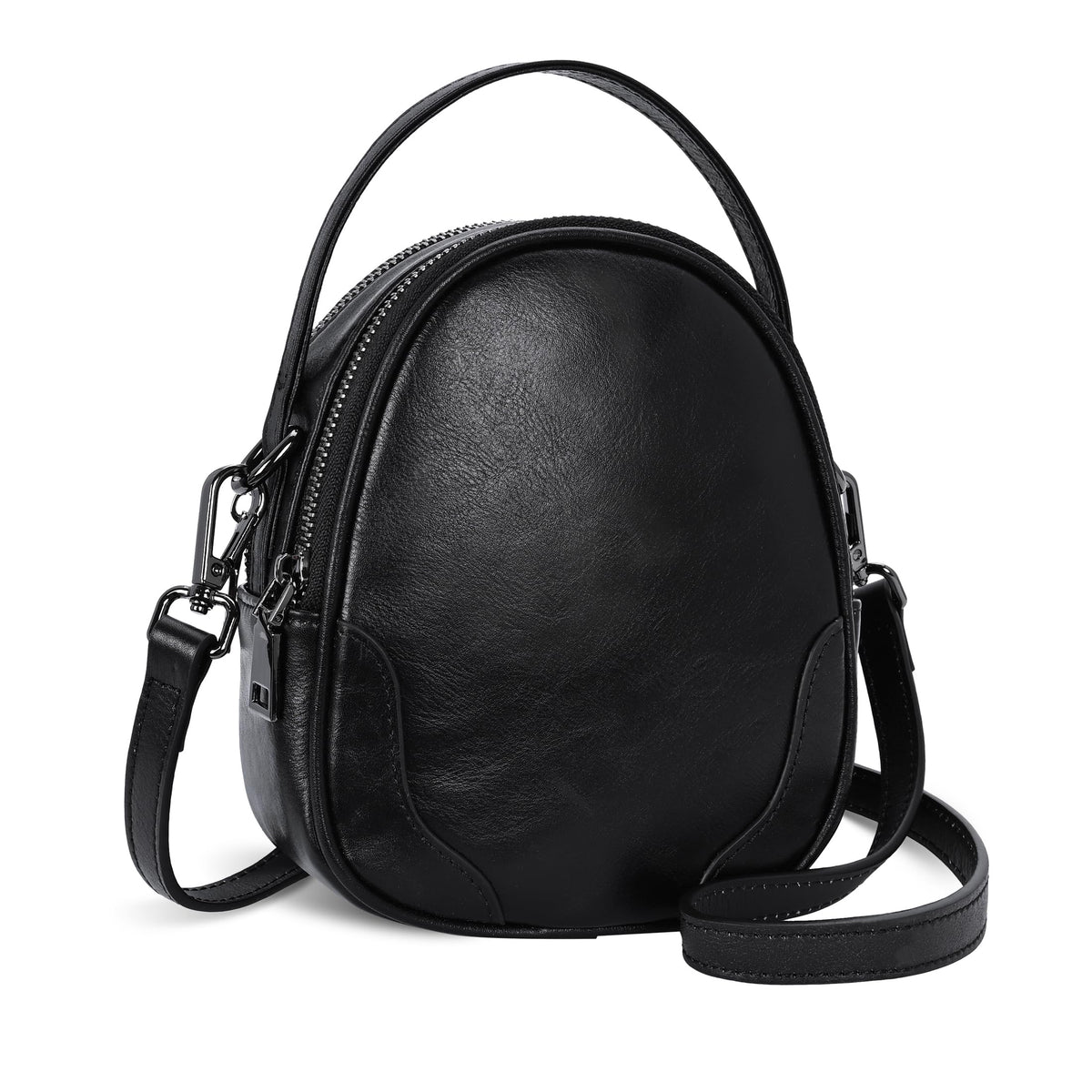 Iswee Small Crossbody Bag for Women Small Leather Shoulder Purse Phone Bag | Designer Satchel Handbags Ladies Pocketbooks with 2 Adjustable Strap 3-Way Carry Multi-pocket Organizer Mini Bag