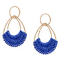 Raffia Hoop Earrings for Women Fun Boho Summer Beach Earrings Lightweight Handmade Straw Wicker Rattan Dangle Earrings Statement Geometric Round Drop Earrings