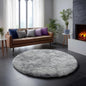 Amdrebio Light Pink Round Rug 4Ft for Girls Bedroom, Fluffy Circle Area Rugs for Kids Room Decor Aesthetic, Cute Shag Fuzzy Carpet for Nursery, Preppy Dorm, Classroom, Playroom, Teen, Baby, Washable
