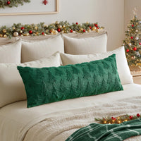MIULEE Christmas Throw Pillow Covers Dark Green Christmas Decorations Set of 2 Xmas Tree 18x18 Pillow Covers Soft Plush Faux Wool Pillowcases Holiday Festivals Winter Home Decor Sofa Couch Bed Porch