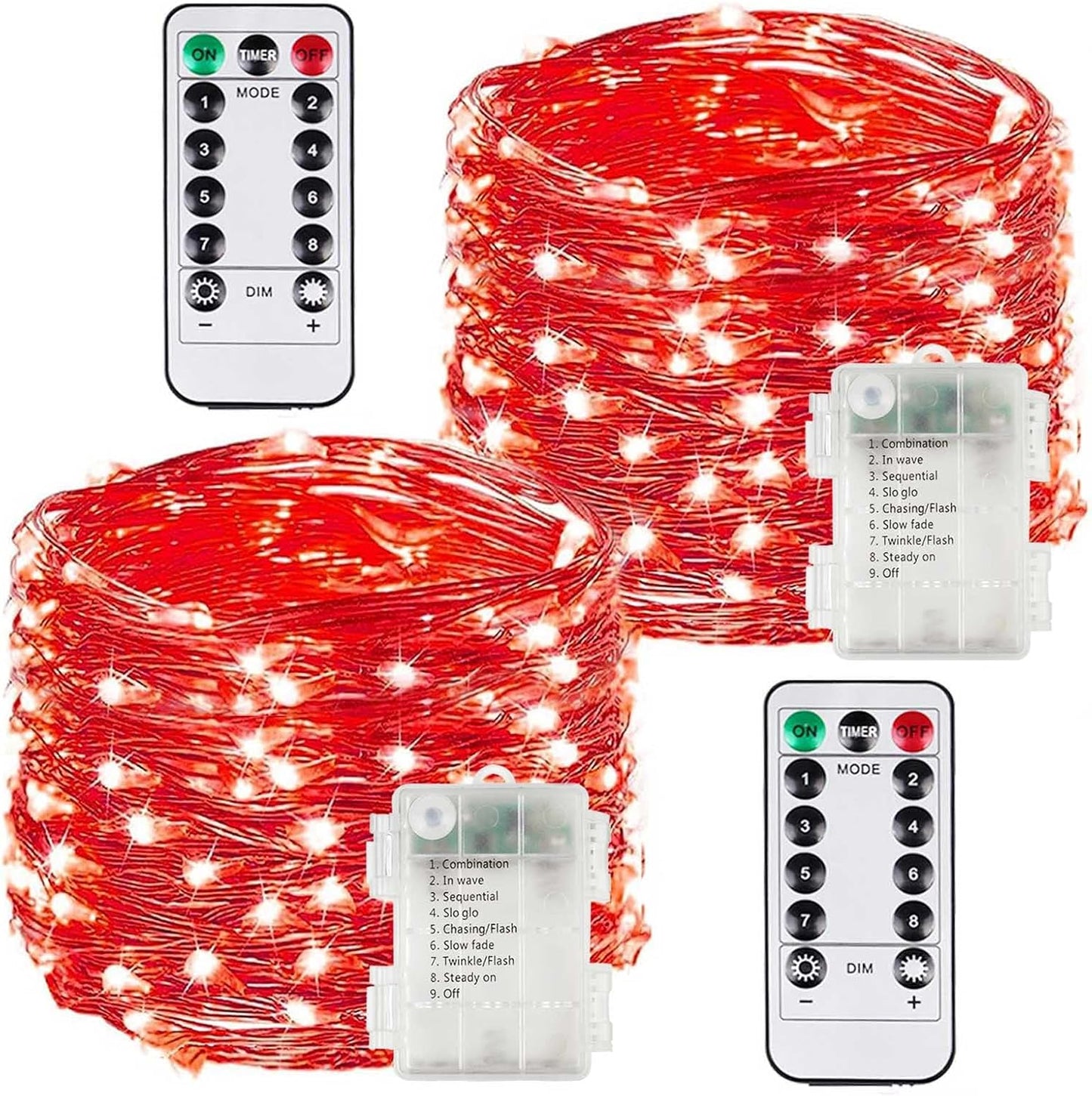 4 Pack 60 LED Fairy Lights Battery Operated with Timer, 20FT Waterproof Twinkle Lights Indoor Outdoor, Cuttable String Lights for Bedroom, Wedding, DIY, Centerpiece, Christmas Decorations (Warm White)
