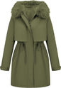 RISISSIDA Women Winter Parka Puffy Coat,Puffer Jacket with Long Fur Collar Hooded,Thicken Warm Bubble Overcoat for Deep Cold