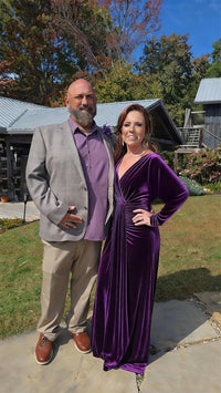 Long Sleeve Velvet Bridesmaid Dress with Tie 2026 V Neck Mermaid Maxi Formal Evening Dress AS010