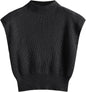 CIDER Women's Mock Neck Sleeveless Sweater Tops Cap Sleeve Sweater Vests Tank Tops