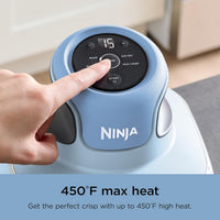 Ninja Crispi 4-in-1 Portable Glass Air Fryer Cooking System, 4QT & 6Cup Glass Containers with Storage Lids, Easy Meals, Microwave, Freezer & Dishwasher Safe, Air Fry, Bake, & More, Periwinkle, FN101PL