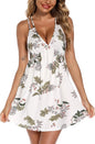 Samring Sexy Lingerie Sleepwear for Women Chemises V-Neck Full Slip Babydoll Nightgown Dress S-XXL