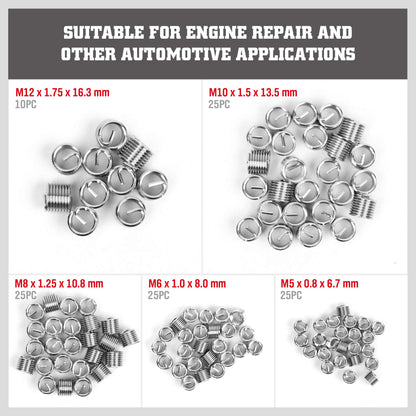 Thread Repair Thread Chaser Tool Set - 49PCS Thread Cleaner Rethreading Master Kit Metric SAE Bolt Restorer File Nut Rethreader Automotive Wheel Stud Spark Plug Engine Standard Screw Threading UNC UNF