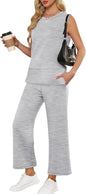ANRABESS Women's 2 Piece Outfits 2025 Summer Beach Vacation Clothes Fall Travel Casual Lounge Matching Sets Sweatsuits