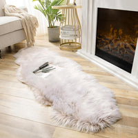 Ashler faux fur rug, Fluffy Shaggy Area Rug Ultra Soft 2 x 3 Feet Sheepskin Fur Rug, Navy Blue Fuzzy Rug Machine Washable Shag Rug, Nursery Decor Throw Rugs for Bedroom, kids room, Living Room