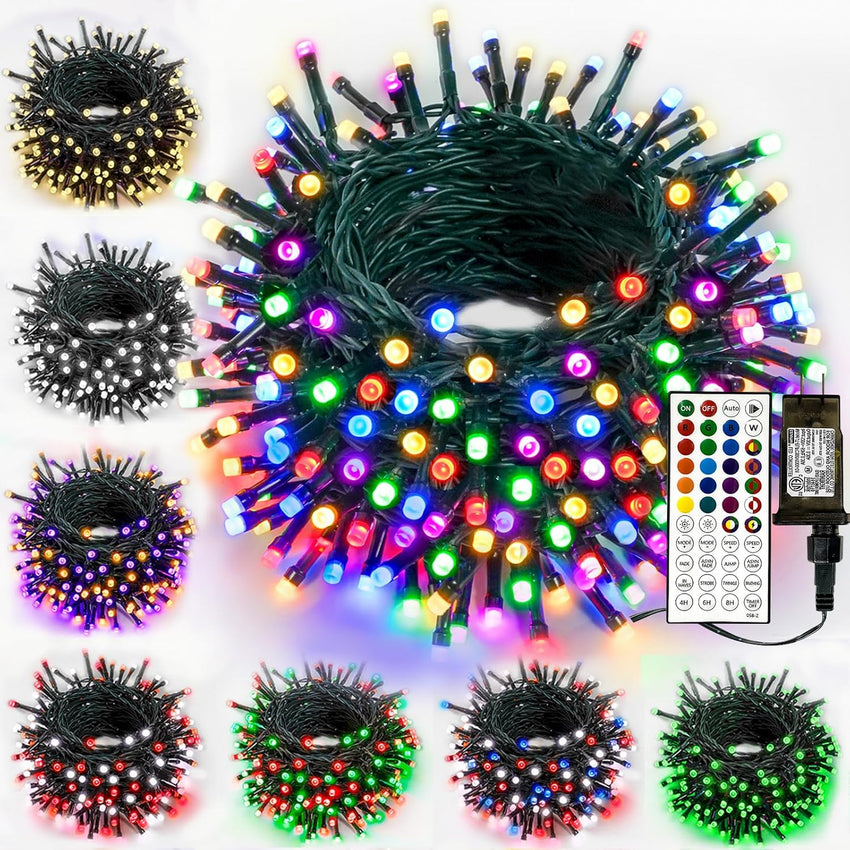4 Pack 100 LED Fairy Lights Battery Operated with Remote, 33FT Waterproof Twinkle Lights with Timer & 8 Modes, Fairy String Light Outdoor Indoor for Bedroom Classroom DIY Christmas Decor (Warm White)