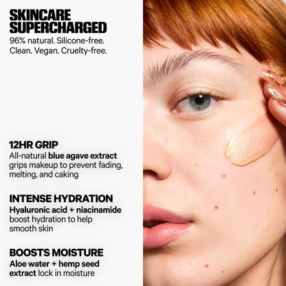Milk Makeup Hydro Grip + Glow Primer with Hyaluronic Acid – Illuminating Face Primer Grips Makeup for Up to 12 Hours – Silicone-Free, Hydrating Formula with Radiant, Golden Finish – 1 oz