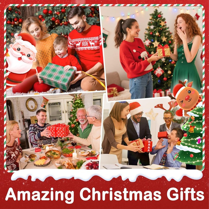 Train Snow Globe Christmas Snow Globe Lantern with Auto 6H Timer and Manual Glitter, Lighted Christmas Decorations Indoor with Santa Claus Reindeer Tree for Home Tabletop, Battery Operated