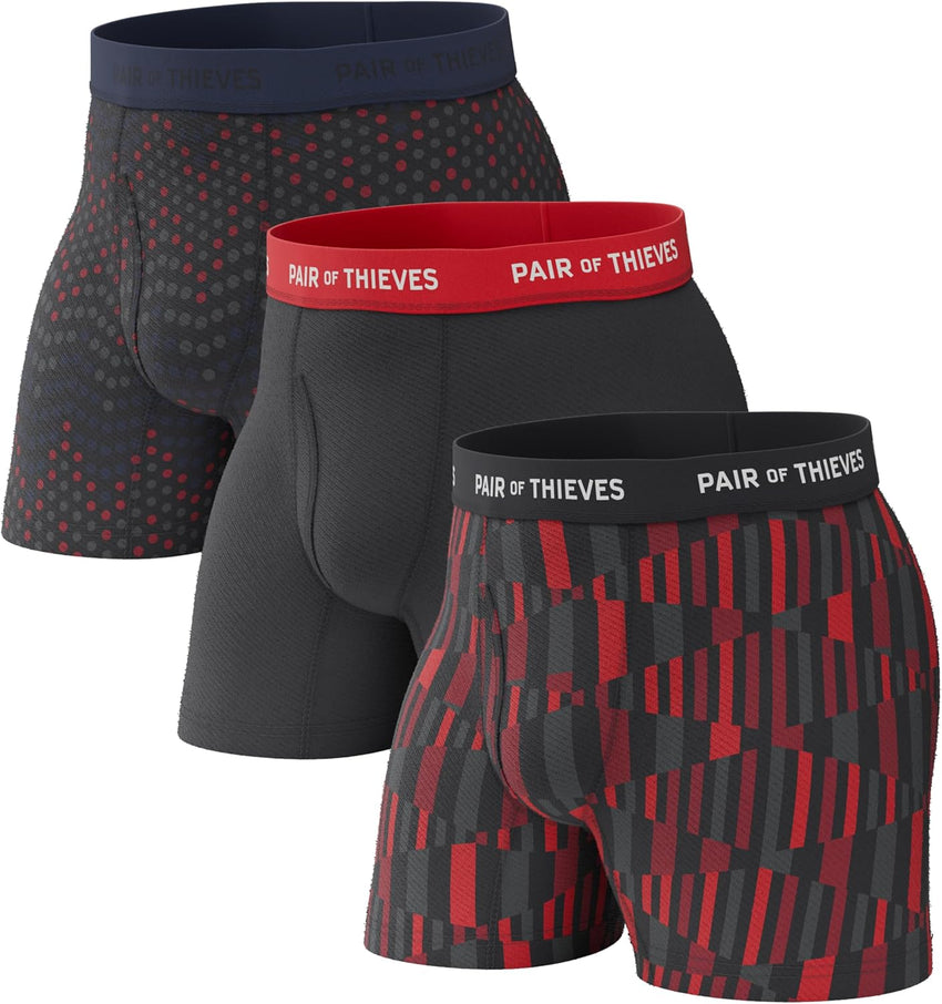Pair of Thieves Super Fit Men's Boxer Briefs – Soft, Breathable, Quick-Dry Underwear with 4-Way Stretch (2 & 3 Pack)