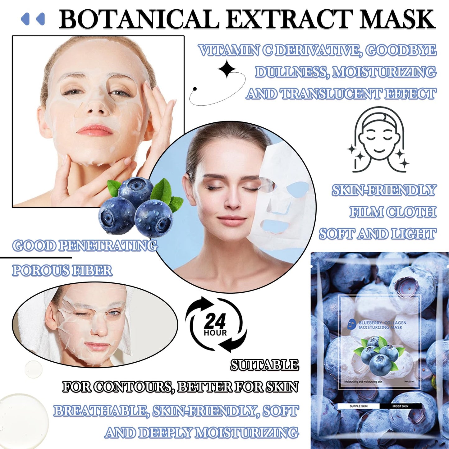 LZYLLS 24 Pcs Clay Face Mask with Brush,Hydrating Mud Face Mask Set,Deep Cleaning Oil Control Clay Facial Masks for Blackheads Remover,Mud Facial Masks Skincare Gift Set