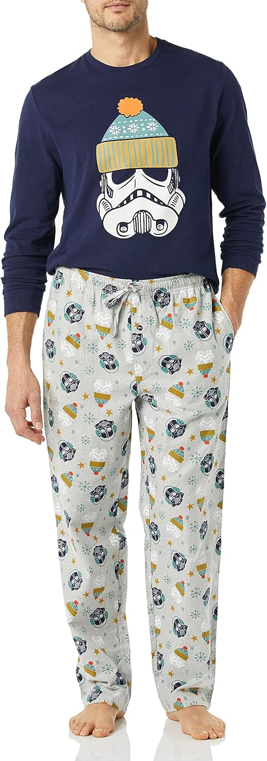 Amazon Essentials Disney | Marvel | Star Wars Men's Flannel Pajama Sleep Sets