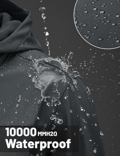 7DAY'S Men's Softshell Jacket with Hood Waterproof Tactical Fleece Coat Winter Windbreaker Lightweight Rain Jackets