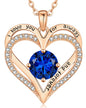 Personalized Double Heart Birthstone Necklace for Women – Sterling Silver Gift