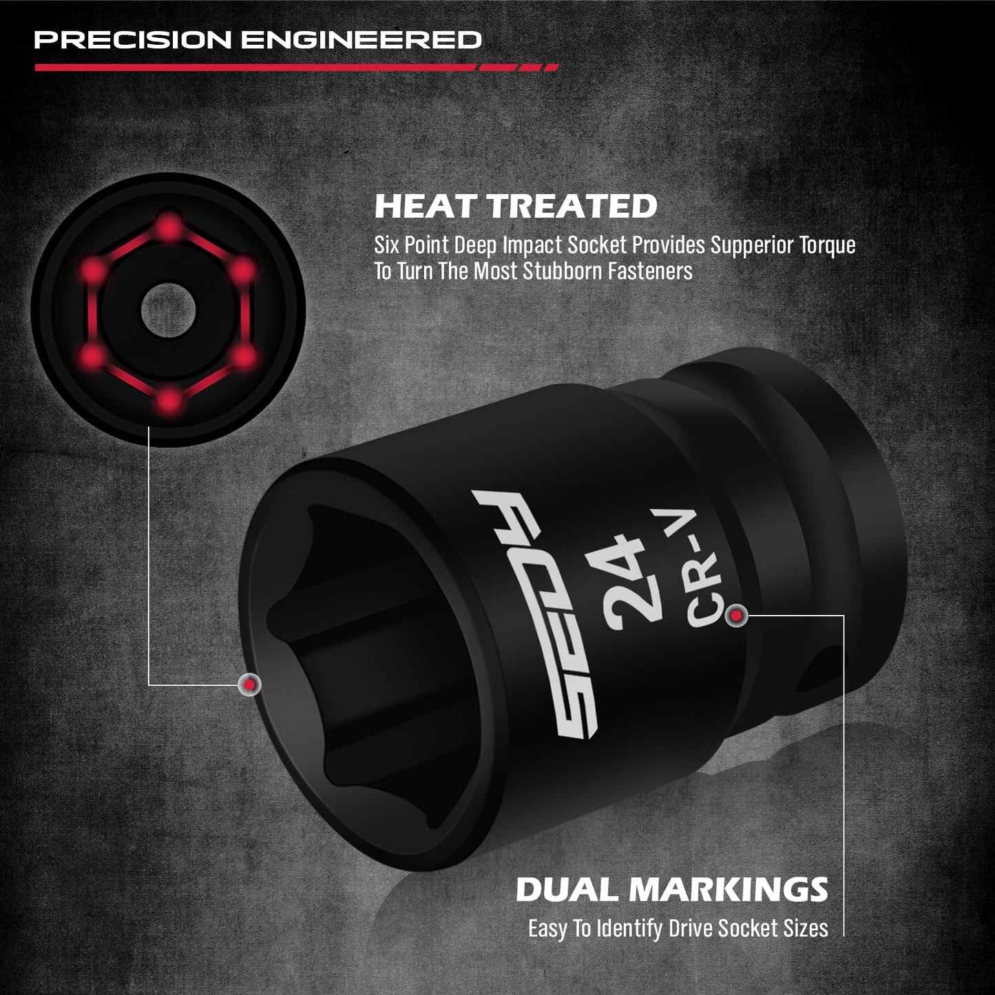 29-Piece 1/2" Drive Impact Socket Set, SAE (3/8 to 1 inch) and Metric (10-24mm) Sizes with Extension Bars Standard Deep Socket Set CR-V Material High Durability Impact Wrench
