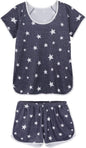 Hilinker Womens Sexy Pajama Set Ruched Lace Trim Cami and Shorts Summer Cute Pjs 2 Piece