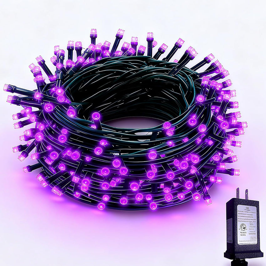 RPGT Christmas Light 1000 LEDs 336ft Green Cable Wire Fairy String Tree Twinkle Lights Plug in 12 Modes for, Outdoor, Garden, Wedding, Christmas Party, Home Decoration (Warm White)