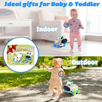 Musical Cow Baby Toys 6-12-18 Months, Bilingual Crawling Walking Toddler Educational Learning Toy for 1 Year Old Boy Girl Birthday Gifts, 6 7 8 9 10 12 Month Old