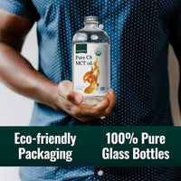 Natural Force Organic Pure C8 MCT Oil – Liquid MCT Oil in Glass Bottle Container – Concentrated Caprylic Acid – Keto, Paleo, Kosher, Vegan & Non-GMO – Lab Tested for Quality and Purity, 16 Ounce