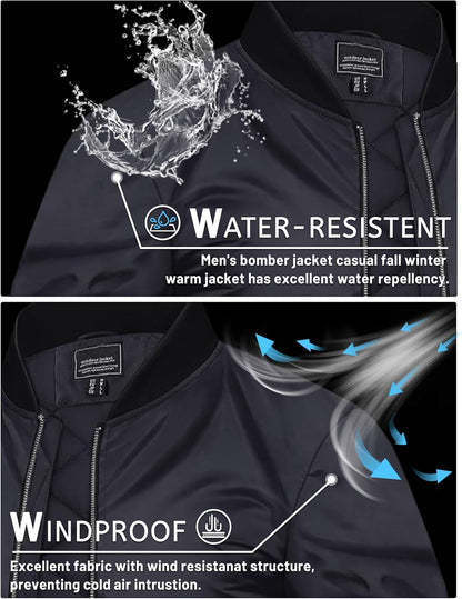 7DAY'S Mens Bomber Jackets Casual Fall Winter Warm Windbreaker Full Zip Windproof Outwear Color-Blocking Coats