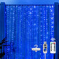 Brightown 300 LED Fairy Curtain Lights, 9.8ft x 9.8ft Warm White Curtain String Lights, USB Plug in 8 Lighting Modes Christmas Decoration, Hanging Lights with Remote for Bedroom Indoor Weddings Dorm