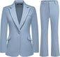 Women's Suit 2 Piece Set Pinstripe Blazer and Bootcut Dressy Pants Set for Work Office Business Outfits