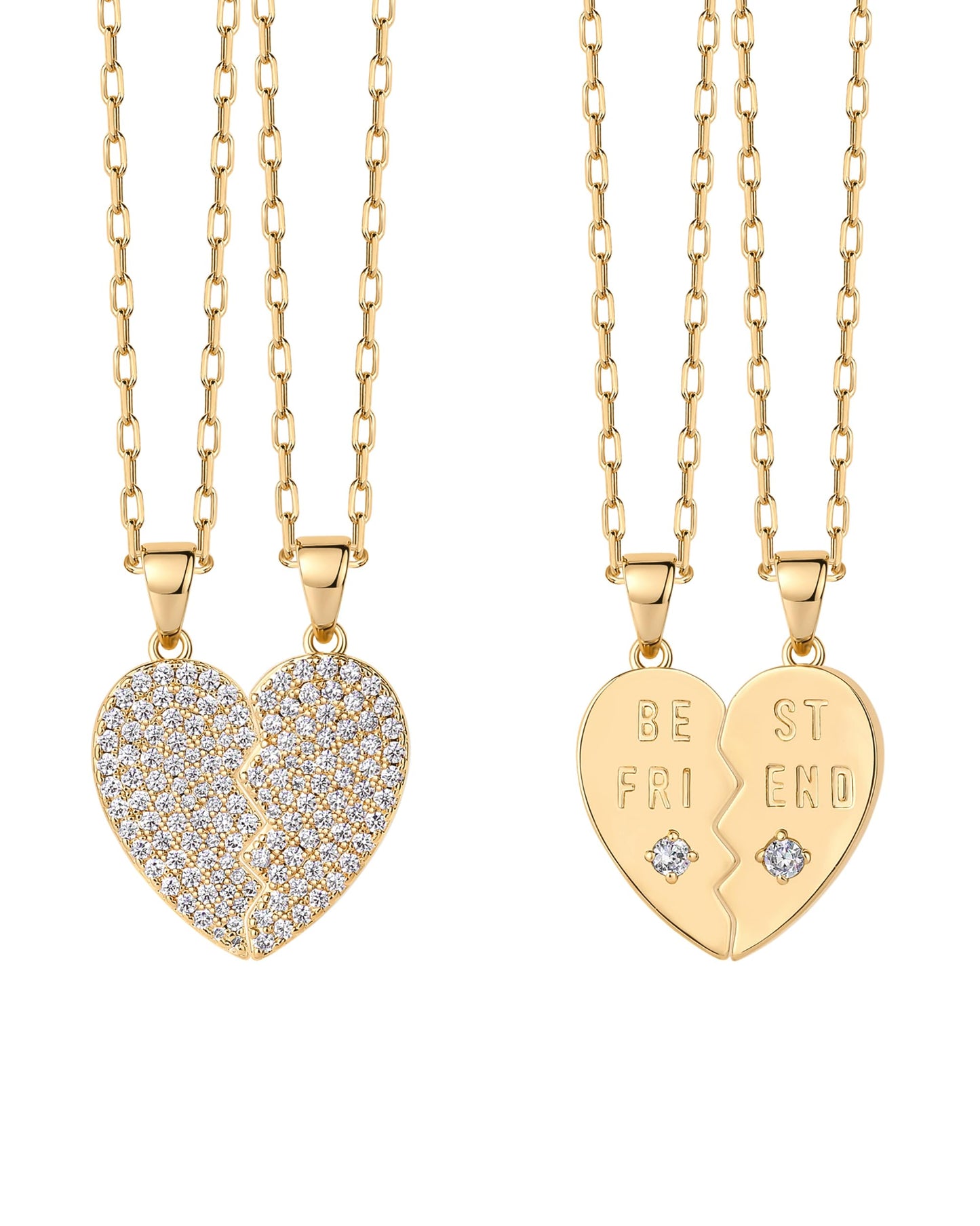 PAVOI 14K Gold Plated Cubic Zirconia Heart Necklace | Cute Dainty Love Pendant Necklaces for Women - Valentines Day Trendy Jewelry