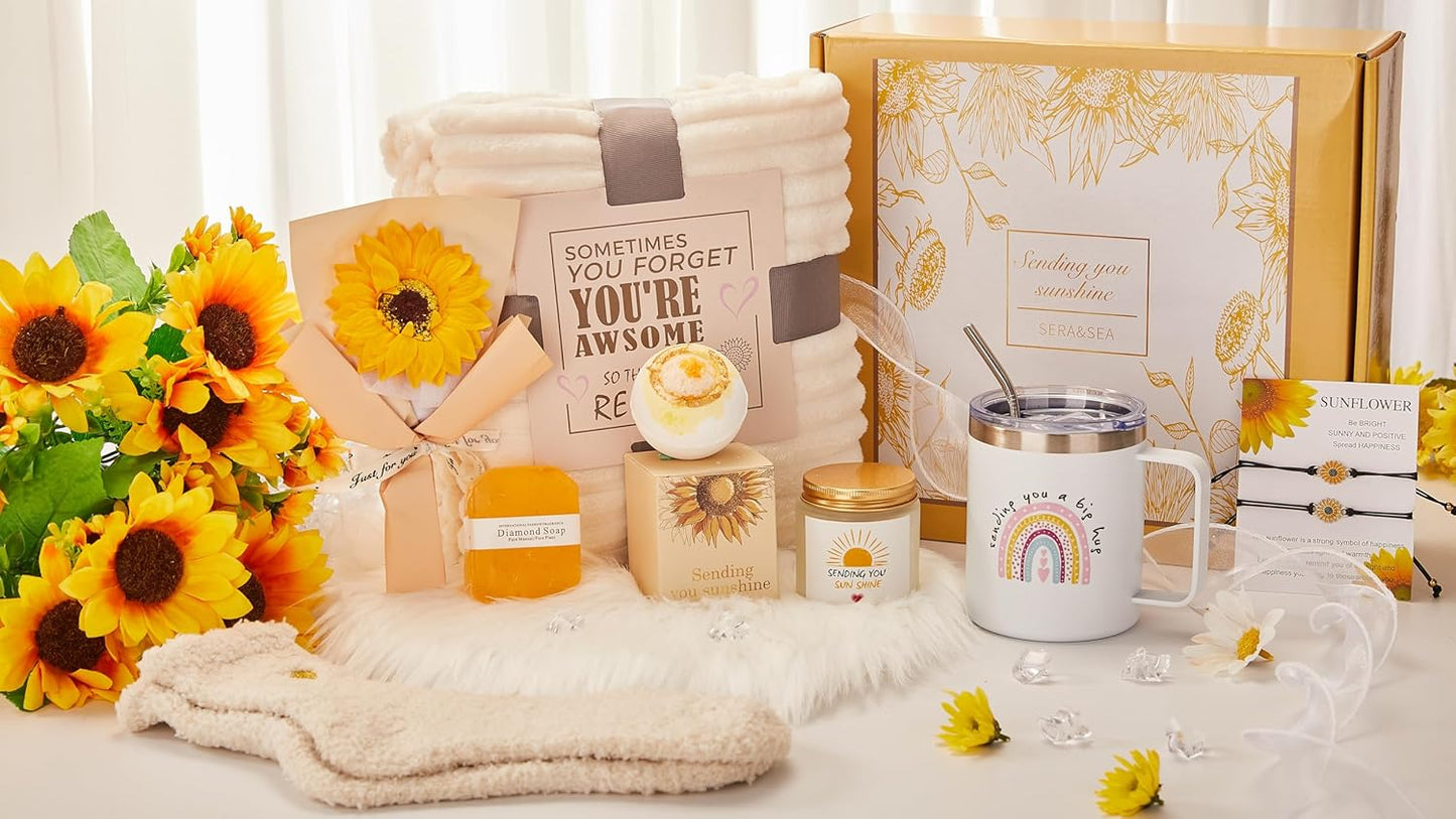Get Well Gifts for Women After Surgery 10pc Gift Baskets Feel Better Spa Gift Basket Care Package for Mom Her Wife Friend Grandma self care