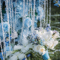 Jishi 99ft Crystal Bead Garland for Christmas Tree Decorations, Iridescent Acrylic Beaded Garland Strand Roll, Hanging Christmas Decorations Indoor Home Decor, String Diamond Beads for Crafts Curtains