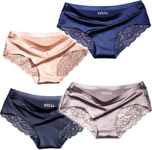 Silky Smooth Invisible Hipster Bikini Underwear for Women Frozen Silk Seamless Panties with Silky Tactile Touch