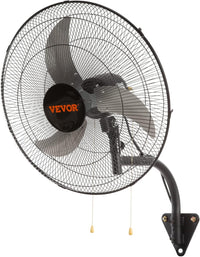 VEVOR 18 inch Wall Mount Fan Waterproof 2 Packs, 3 speed High Velocity 4000 CFM Industrial Wall Fan for Indoor, Commercial, Residential, Warehouse, Greenhouse, Workshop, Basement, Garage,Black